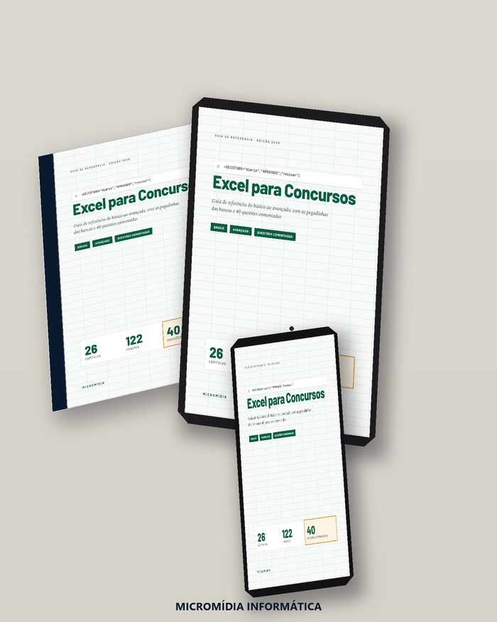 Capa do e-book Excel para Concursos
